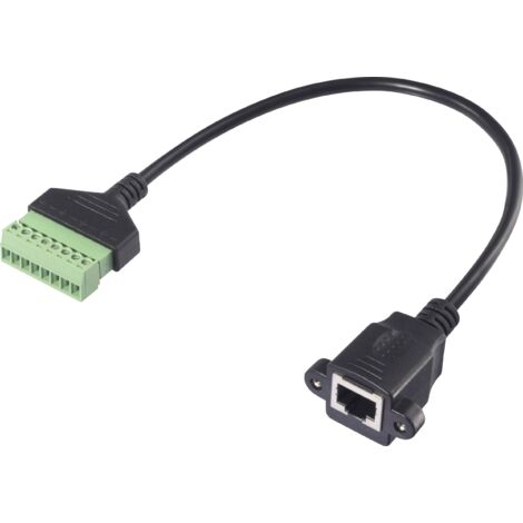Renkforce RJ45 réseau informatique Câble adaptateur [1x RJ45 femelle 8P8C - 1x Raccordement par serrage] 30 cm noir A590663