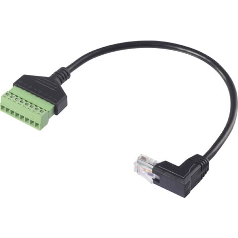 Renkforce RJ45 réseau informatique Câble adaptateur [1x RJ45 mâle 8P8C - 1x Raccordement par serrage] 30 cm noir A590643