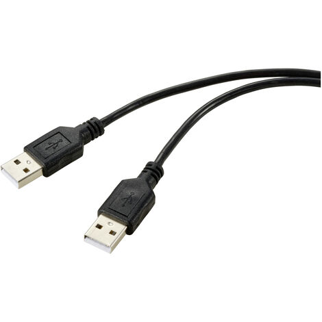 Renkforce USB-Kabel  USB 2.0 USB-A Stecker, USB-A Stecker 1.00 m Schwarz PVC-Mantel RF-5771508