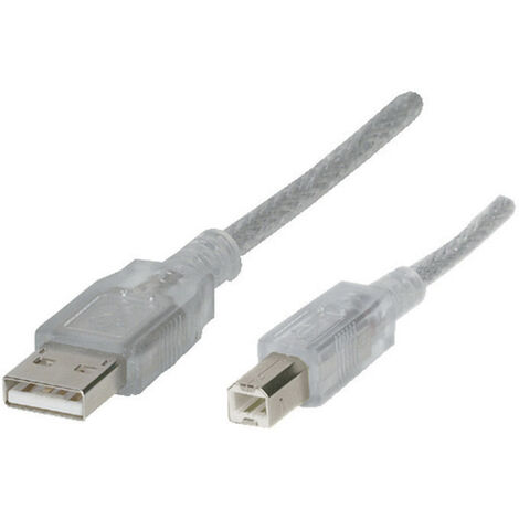 Renkforce USB-Kabel USB 2.0 USB-A Stecker, USB-B Stecker 5.00 m Transparent RF-4538146