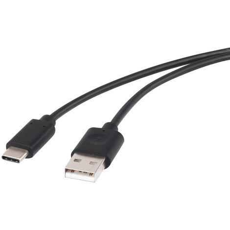 Renkforce USB-Kabel  USB 2.0 USB-A Stecker, USB-C® Stecker 1.50 m Schwarz vergoldete Steckkontakte R