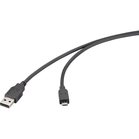 Renkforce USB-Kabel  USB 2.0 USB-A Stecker, USB-Micro-B Stecker 2.00 m Schwarz  RF-6830432