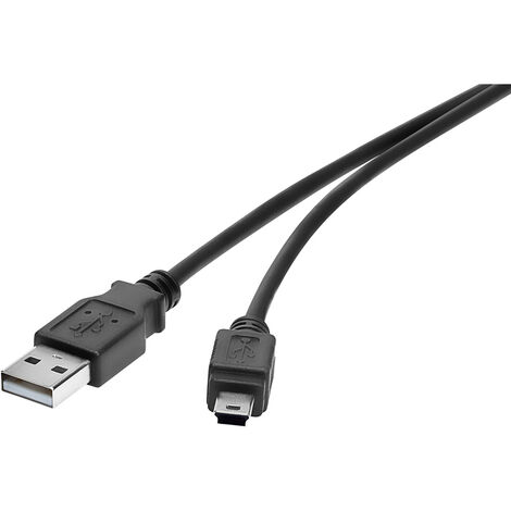 Renkforce USB-Kabel  USB 2.0 USB-A Stecker, USB-Mini-B Stecker 0.15 m Schwarz vergoldete Steckkontak