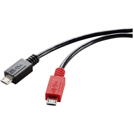 Renkforce USB-Kabel  USB 2.0 USB-Micro-B Stecker, USB-Micro-B Stecker 0.30 m Schwarz mit OTG-Funktio
