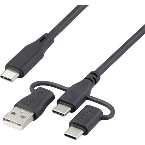 Renkforce USB-Ladekabel  USB 2.0 USB-C® 0.50 m Schwarz  RF-6615906