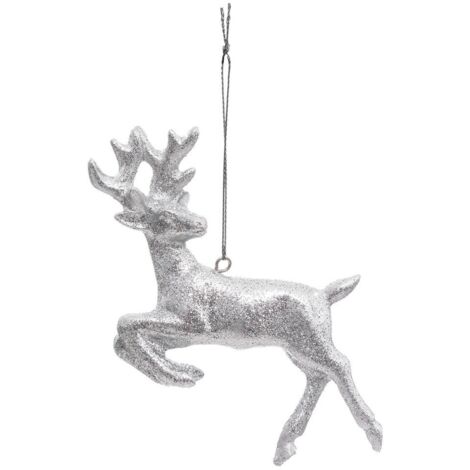 Renna a tema natalizio con glitter argento - Feeric lights & christmas