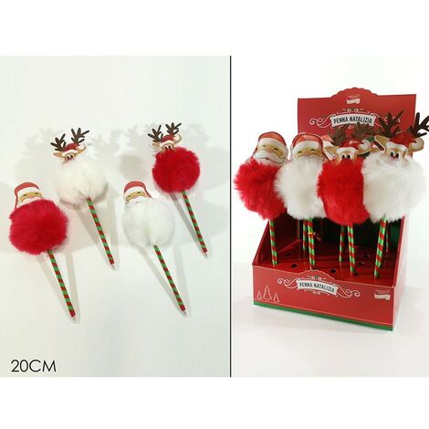 Renna babbo natale con penna da decorazioni nataliziecper addobbi idea regalo