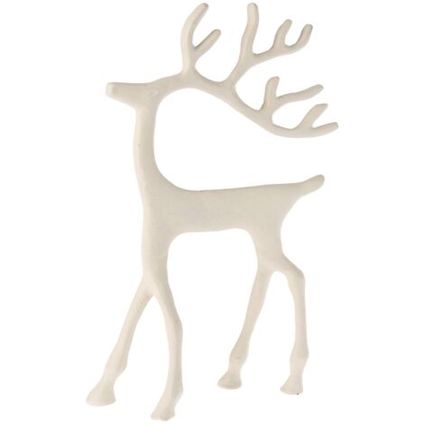 Renna di natale decorativa in alluminio per decorazioni natalizie 20 x 31 cm -Bianco