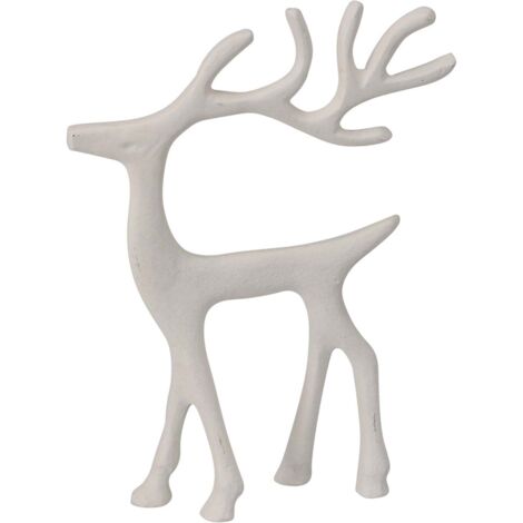 Renna di natale decorativa in alluminio per decorazioni natalizie -Bianco / Piegata