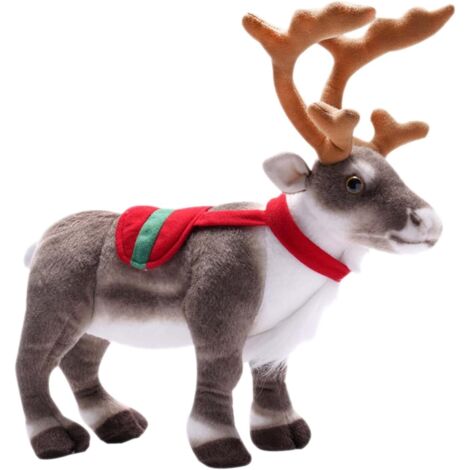 Renna di Natale Peluche Renna Giocattolo, Figure di Renna di Natale, Peluche Alce Realistico per Decorazione, Regalo per Bambini e Natale, 42cm