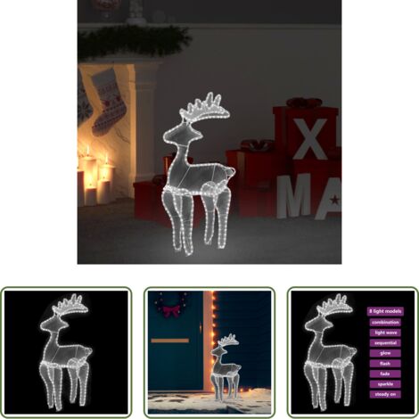 Renna illuminata -  Decorazione Natalizia Renna in Rete con 306 LED 60x24x89cm