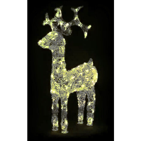 Renna Luminosa Natalizia Esterno 65 cm Decorazione Addobbo Natale Bianco Caldo