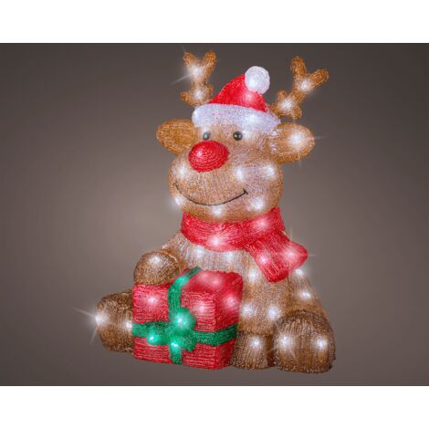 RENNA NATALIZIA IN RESINA CON LED 34.5X38.5X44.5 CM, NATALE, FIGURE ILLUMINATE