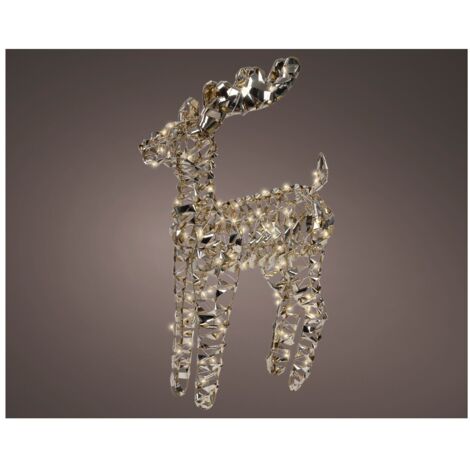 Renna Oro c/led bianco caldo 13x37x66cm OUT