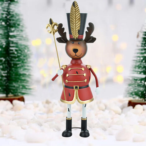 Renna Soldatino Natalizio Rosso Soldato Decorazione Addobbo di Natale 44 cm