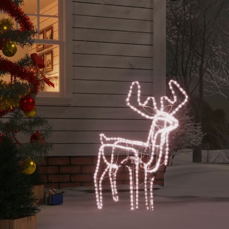 Couleur blanche cuisine grand renne résine bois corne lumières de noël