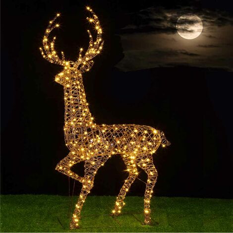 Renne de Noël géant lumineux pour l'extérieur Cerf de Noël 400 LED blanc chaud