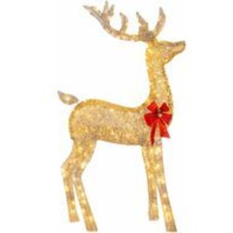 Renne de Noël Lumineux Figurine Lumineuse Noël Exterieur Cerf de Noël avec Lumière LED Déco Lumineuse Extérieur Noël Décoration de Noël Lumineuse pour Jardin Intérieur Extérieur