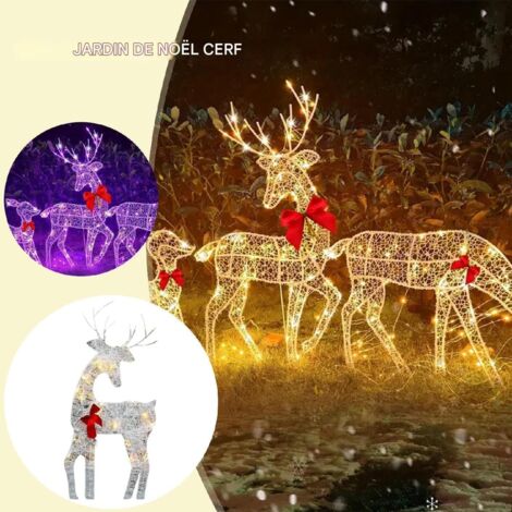 Renne De Noël pour Extérieur avec Lumières - Décor en Fer Imperméable avec