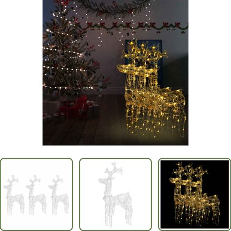 Renne luminose - Decorazioni Natalizie Renne 3 pz 60x16x100 cm in Acrilico