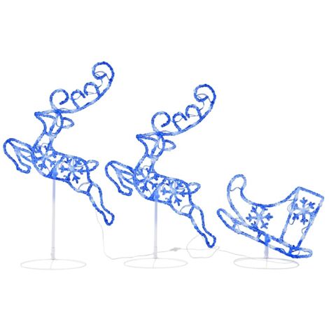 Renne/traîneaux Noël，Décoration de Noël volant Acrylique 260x21x87 cm Bleu CFW99701