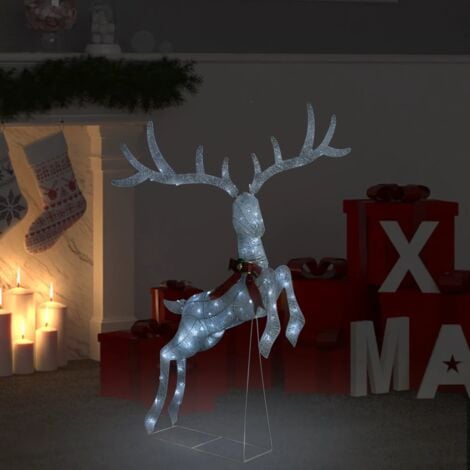 Renne volant de décoration de Noël 120 LED Blanc froid Blanc vidaXL