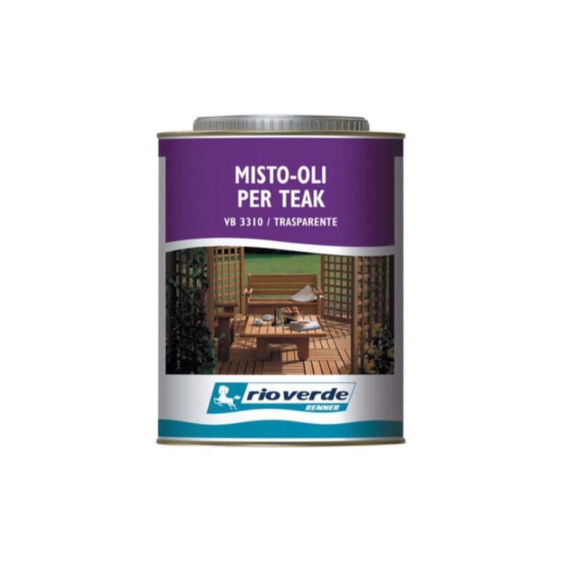 Renner - Rio Verde vb 3310 huile transparente a' base d'eau 0,750 lt pour bateaux en bois de teck ameublement inte'rieur exte'rieur