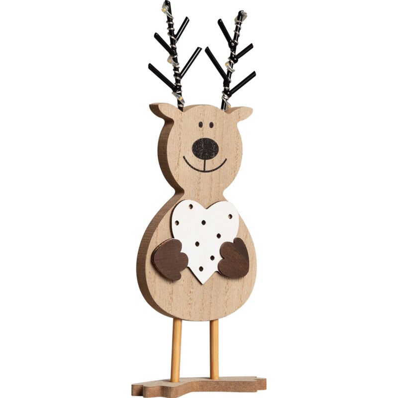 

Reno de Navidad LED con Batería Madera - Madera
