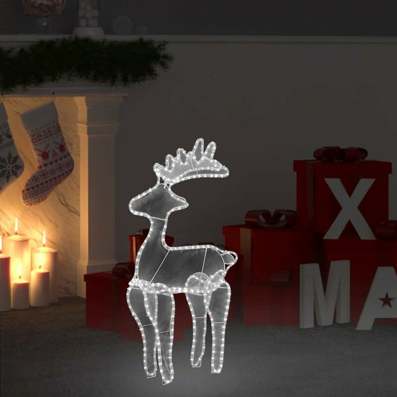 

Happyshopping - Reno decorativo navideno con malla 306 LED 60x24x89 cm