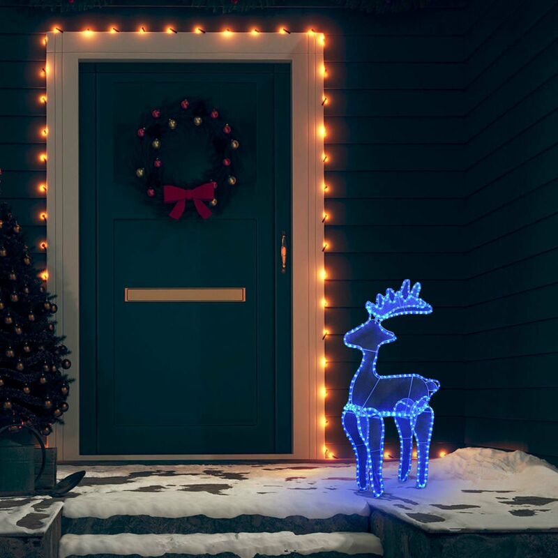 

Happyshopping - Reno decorativo navideno con malla 306 LED 60x24x89 cm