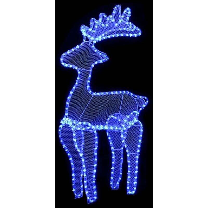 

vidaXL Reno decorativo navideño con malla 306 LED 60x24x89 cm - Azul