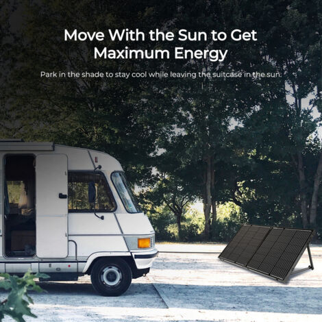 Renogy 100W 12V monokristallines tragbares faltbares Solarpanel für netzunabhängige Systeme, Kofferdesign mit integriertem Ständer und wasserdichtem 20A-Laderegler