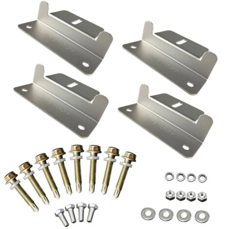 Renogy 2 Sets Solar Mounting Brackets, Z Brackets for Solar Panels Suitable for RVs, Trailers, Boats, Yachts, Wall and Other Off Gird Roof Installation, One Set of 4 Units