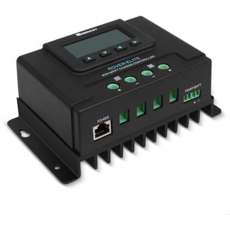 Renogy 40A MPPT Solar Charge Controller, 12V/24V Auto MPPT with LCD Backlit Display w/Temp Sensor for Gel Sealed Flooded and Lithium Battery