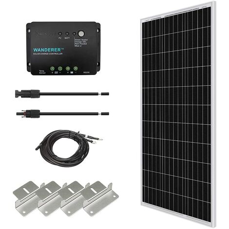 Kit solar completo para caravanas 200W (dos paneles de 100W 12V)