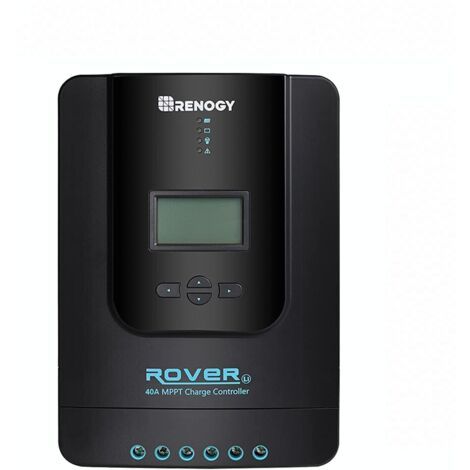 Renogy Rover 40 Amp 12V/24V DC Input MPPT Solar Charge Controller Auto Parameter Adjustable LCD Display Solar Panel Regulator fit for Gel Sealed Flooded and Lithium Battery