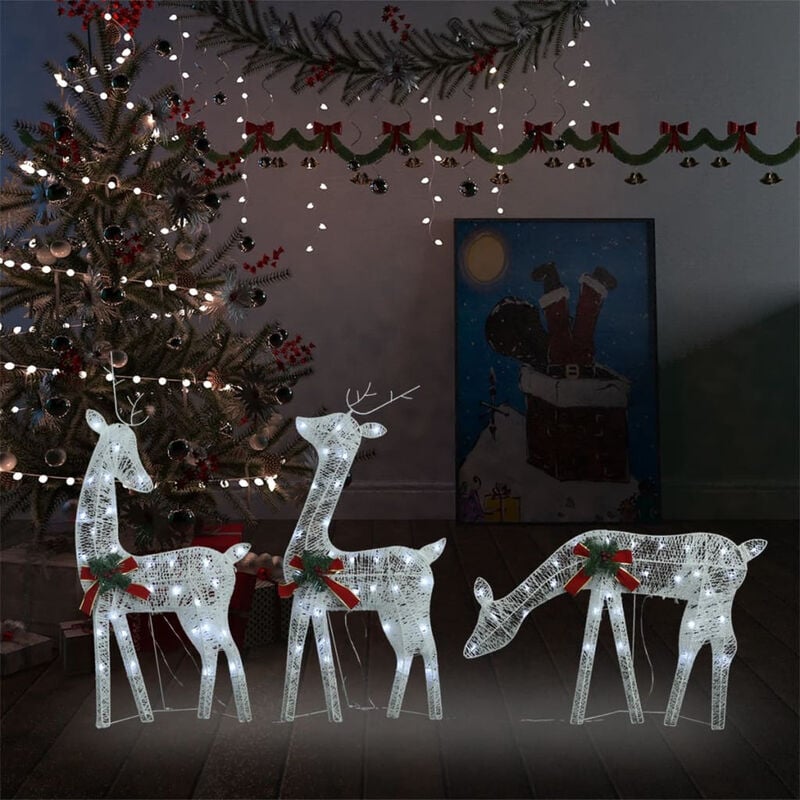 

Happyshopping - Renos de Navidad Family malla blanca fria plateada 270x7x90 cm