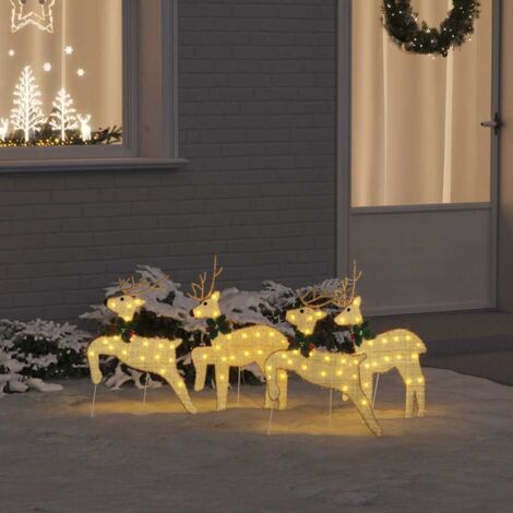 Renos LED 4 pcs Dorado tela