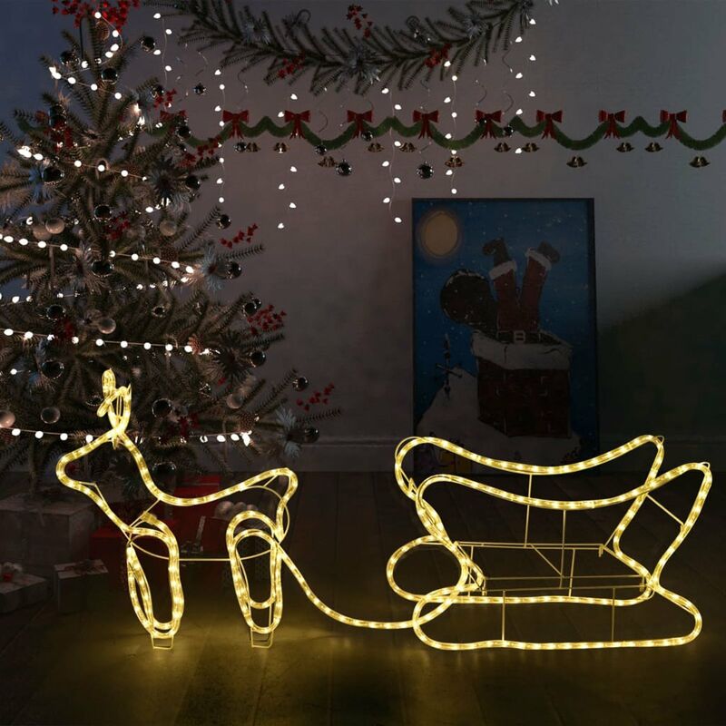

Happyshopping - Renos y trineo de Navidad decoracion jardin 252 LEDs