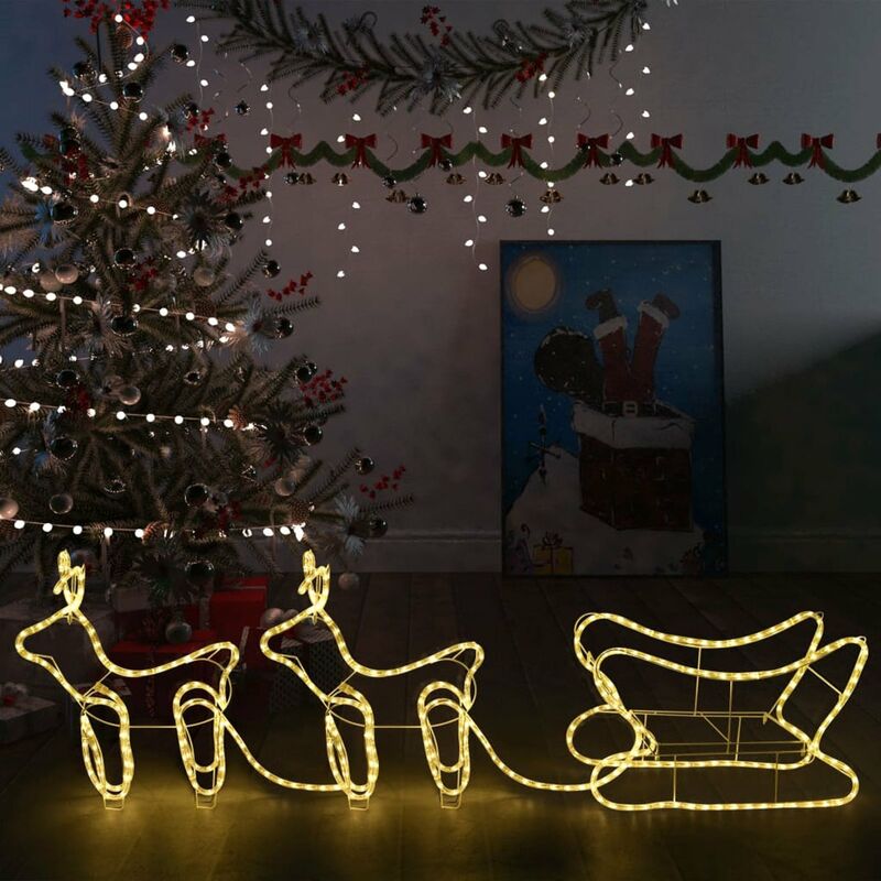 

Renos y trineo de Navidad decoracion jardin 576 LEDs