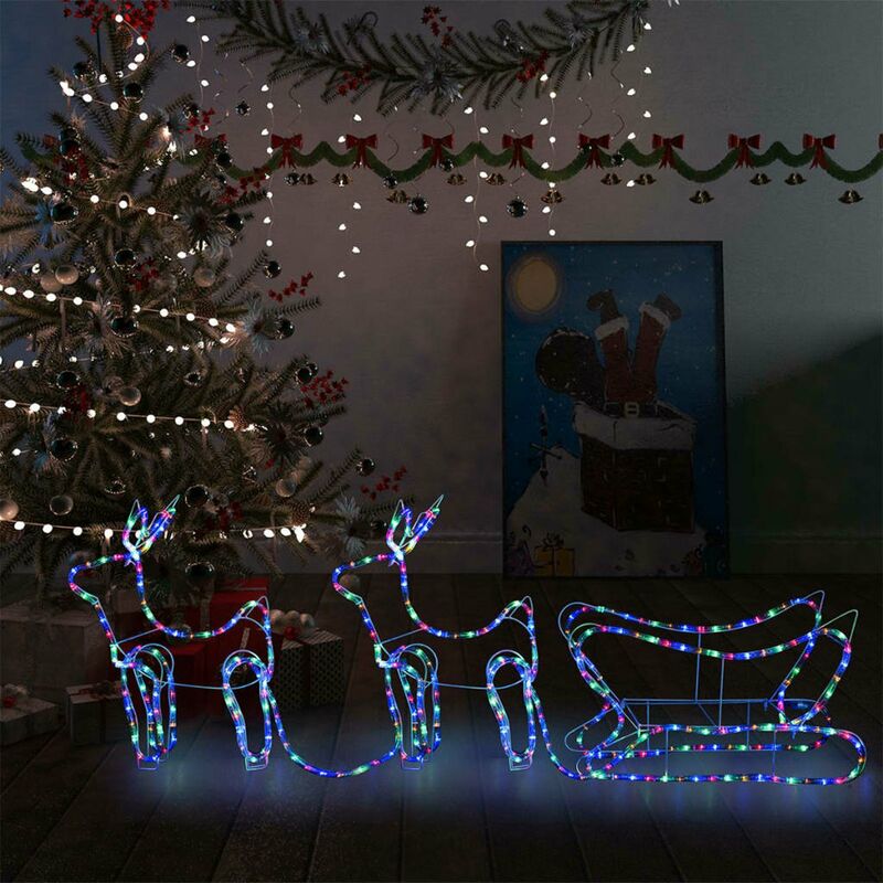 

Renos y trineo de Navidad decoracion jardin 576 LEDs