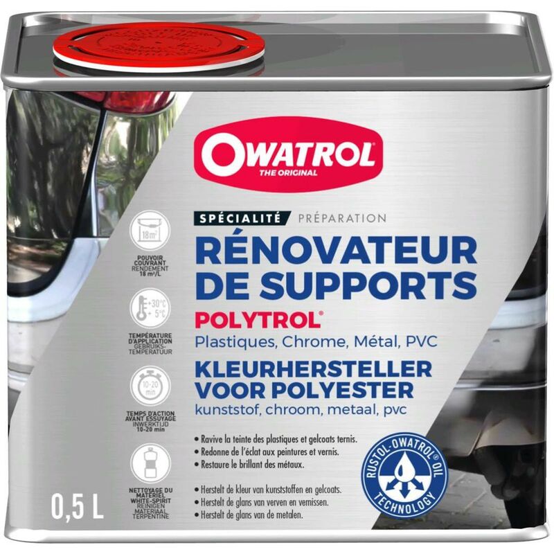 Owatrol - Rénovateur de supports Plastiques, Chrome, Métal, pvc polytrol 0.5 litre