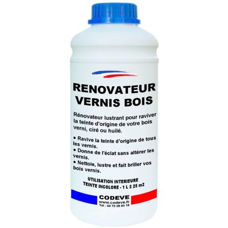 Renovateur Vernis Bois - 1 L   - Codeve Bois - Pour Raviver La Teinte D'origine De Votre Bois Verni, Ciré Ou Huilé.