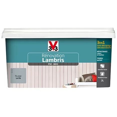 Rénovation Lambris (PVC-Bois) V33 Satin Nuage 2 L - Nuage