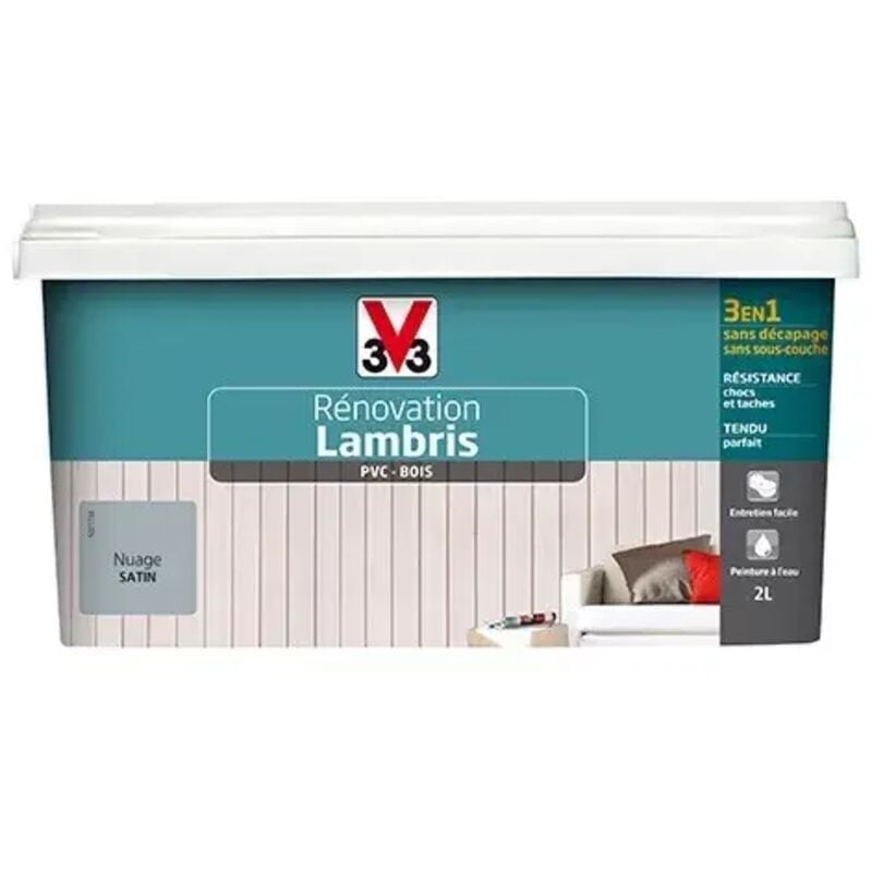 Rénovation Lambris (PVC-Bois) V33 Satin Nuage 2 l