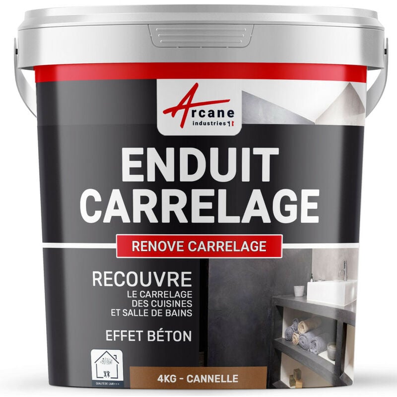 Arcane Industries - Enduit carrelage salle de bain cuisine mural et sol recouvre et rénove faïence masquage - renove carrelage - 4 kg (environ 2,6
