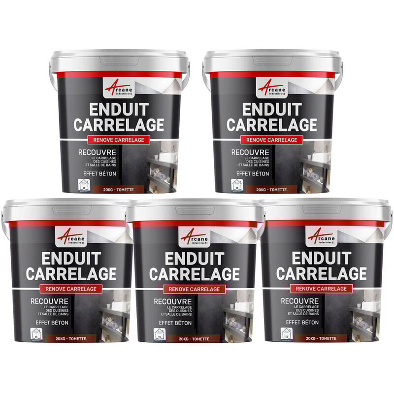 Arcane Industries - Enduit carrelage salle de bain cuisine mural et sol recouvre et rénove faïence masquage - renove carrelage - Offre Spéciale : 5 x