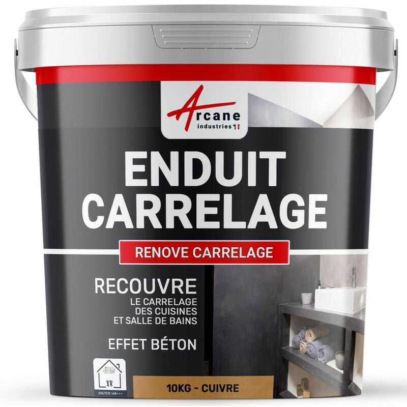 Arcane Industries - Enduit carrelage salle de bain cuisine mural et sol recouvre et rénove faïence masquage - renove carrelage - 10 kg (environ 6,5