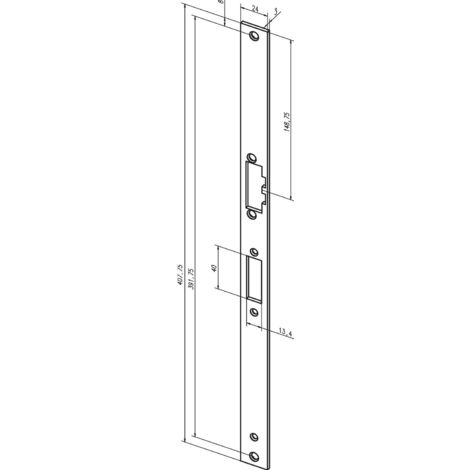 Renovierungsschließblech flach, 24 x 407,75 mm, eckig (---34A35-01)