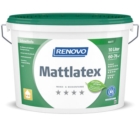 RENOVO Mattlatex DIN EN 13 300 10,0L weiss
